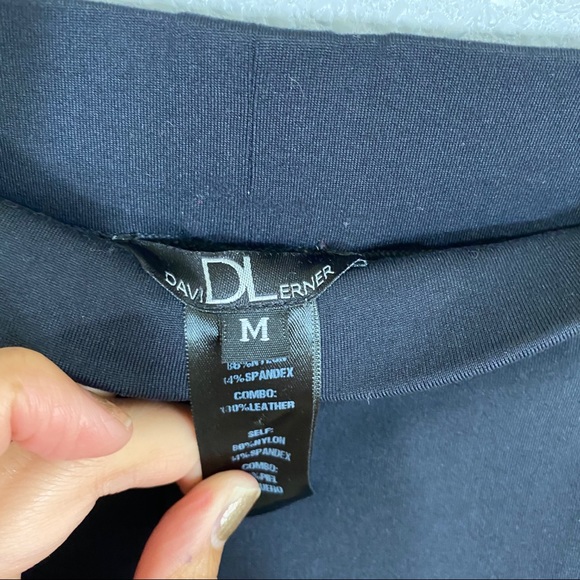 David Lerner black leather front panel leggings - Picture 7 of 7